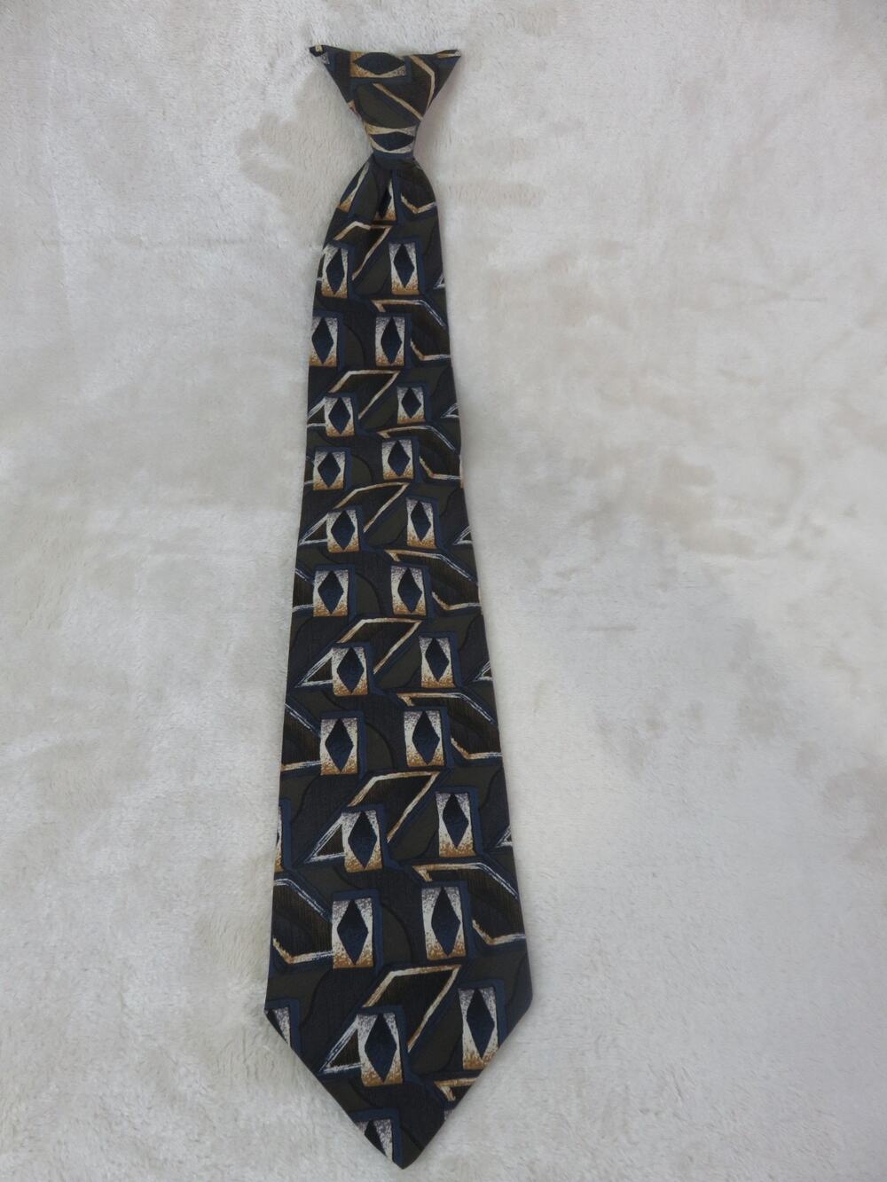 Vintage Puritan Special Edition Clip-On Tie Multi-Color Geometric 3.5" x 18.5"